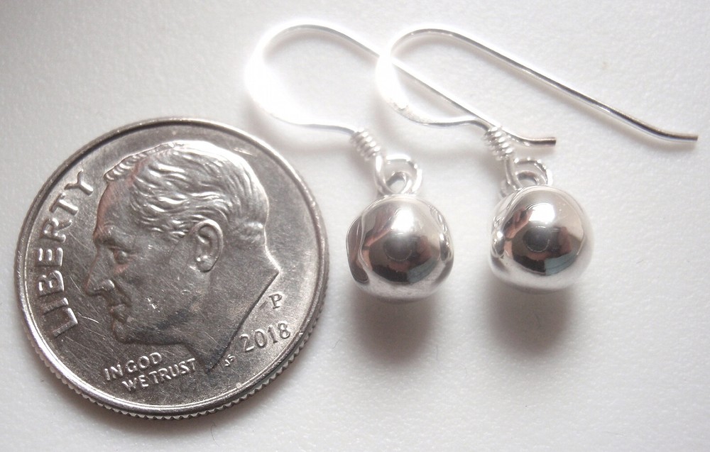 Small Dangling Silver Balls 925 Sterling Silver Drop Earrings