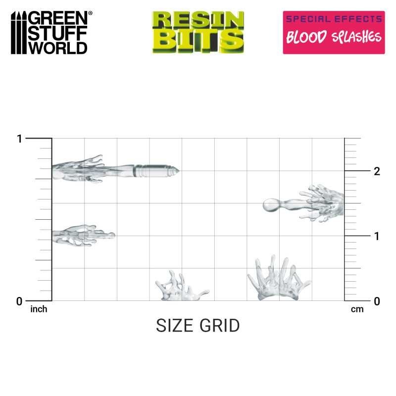 3D printed set: Blood Splashes Effect - Ammo Wargames blood effects