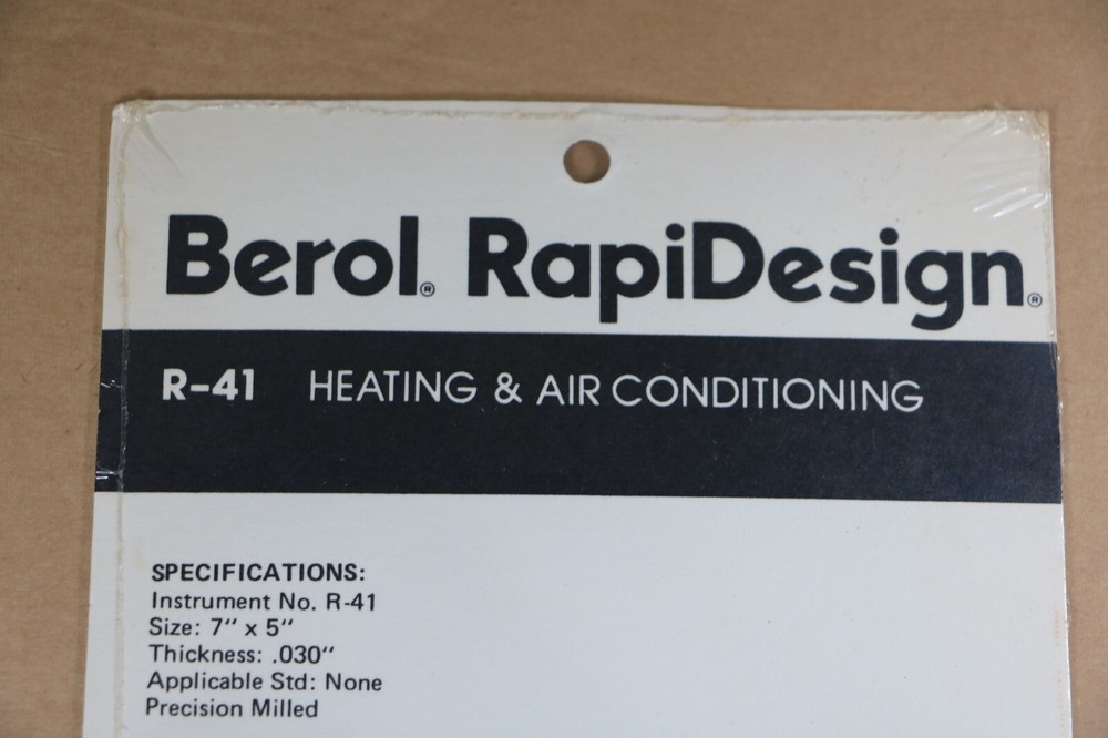 Berol RapiDesign Template - Drafting Drawing Heating Air Conditioning HVAC R-41