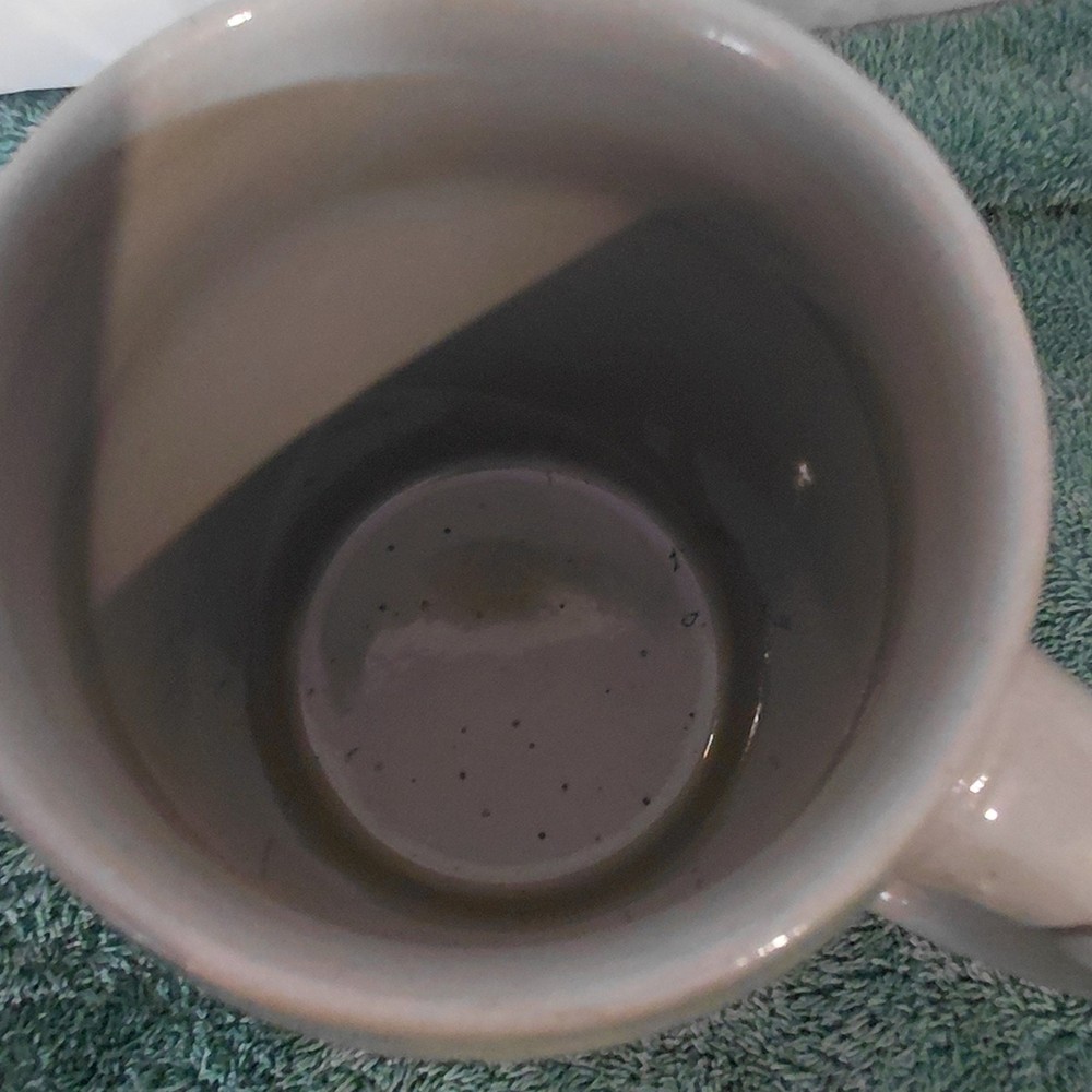 White Ceramic Beer Stein with Blue Crest