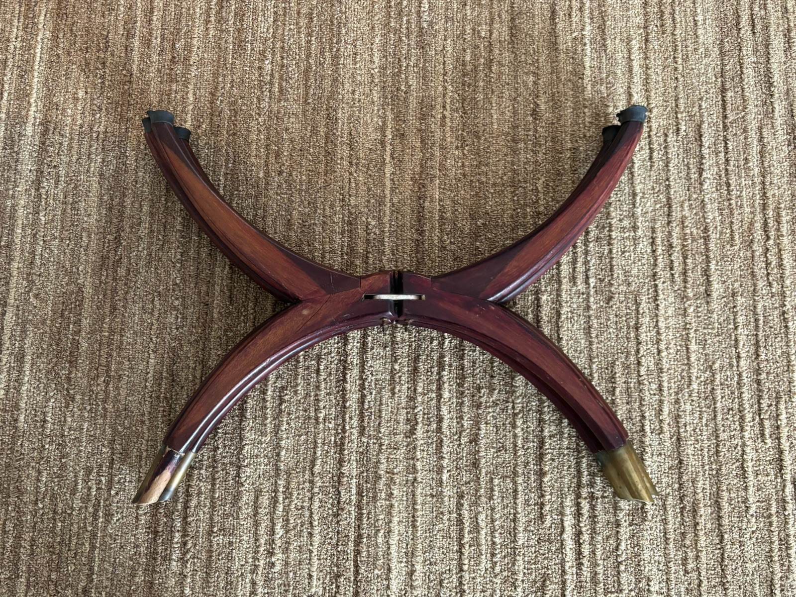 VTG Mid-Century Modern Spider Leg Tray Table Folding Base Brass Tips No Tray MCM