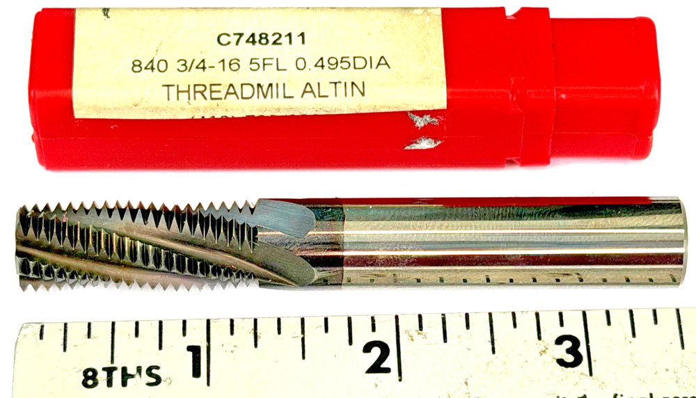 Thread Mill 3/4-16 UN Solid Carbide - TiAlN Coated