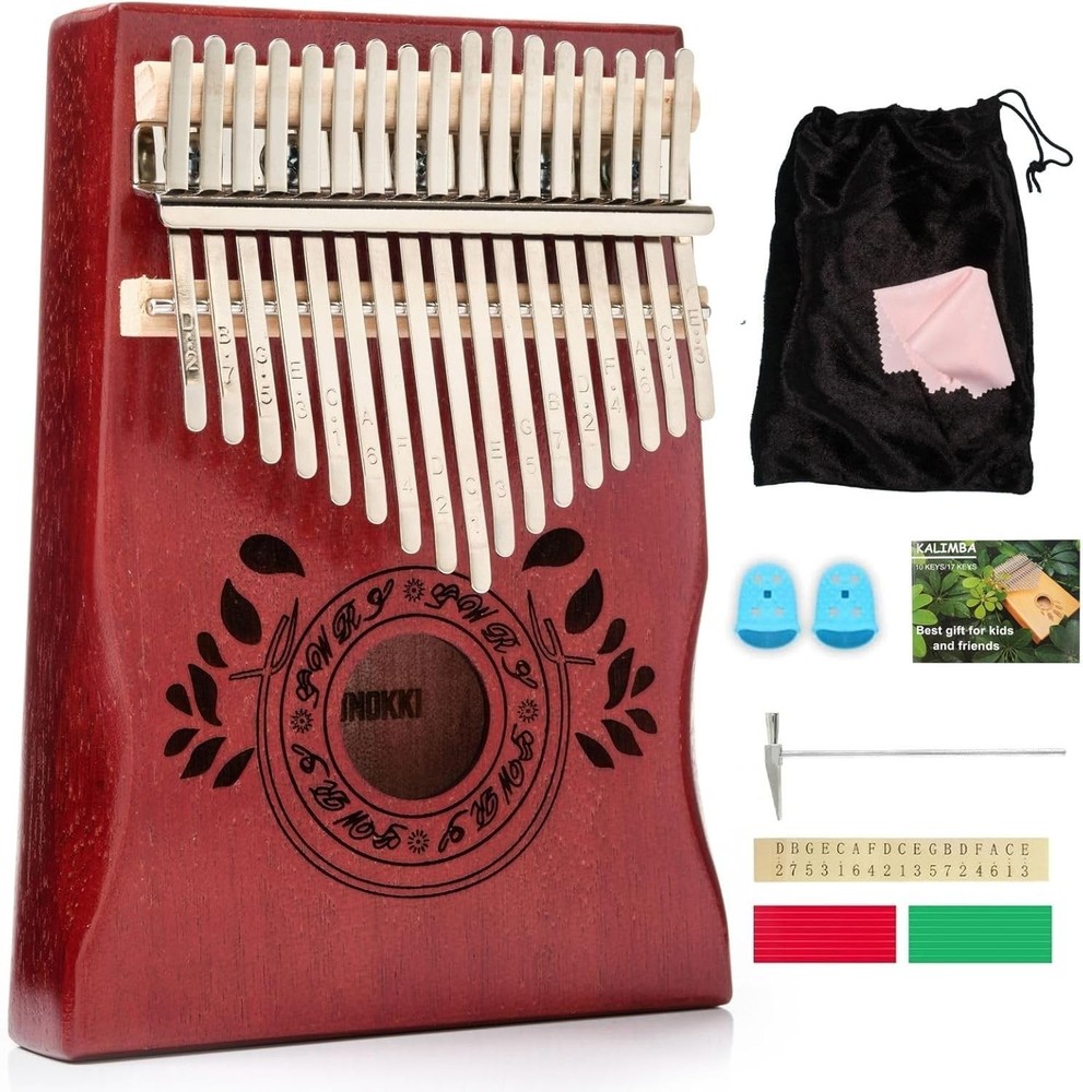 Compact Mahogany Kalimba Percussion Instrument