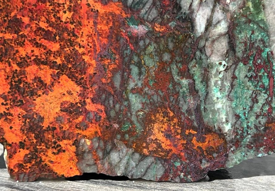 Sonora Sunrise Sunset Chrysocolla Cuprite 4.25"x2.5" Lapidary Rough Slab S2