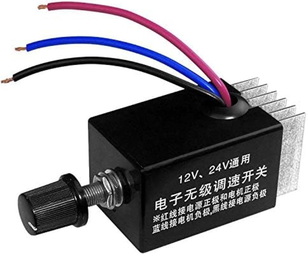 DC Motor Speed Controller 12V 24V 10A Electronic Stepless Regulator Universal