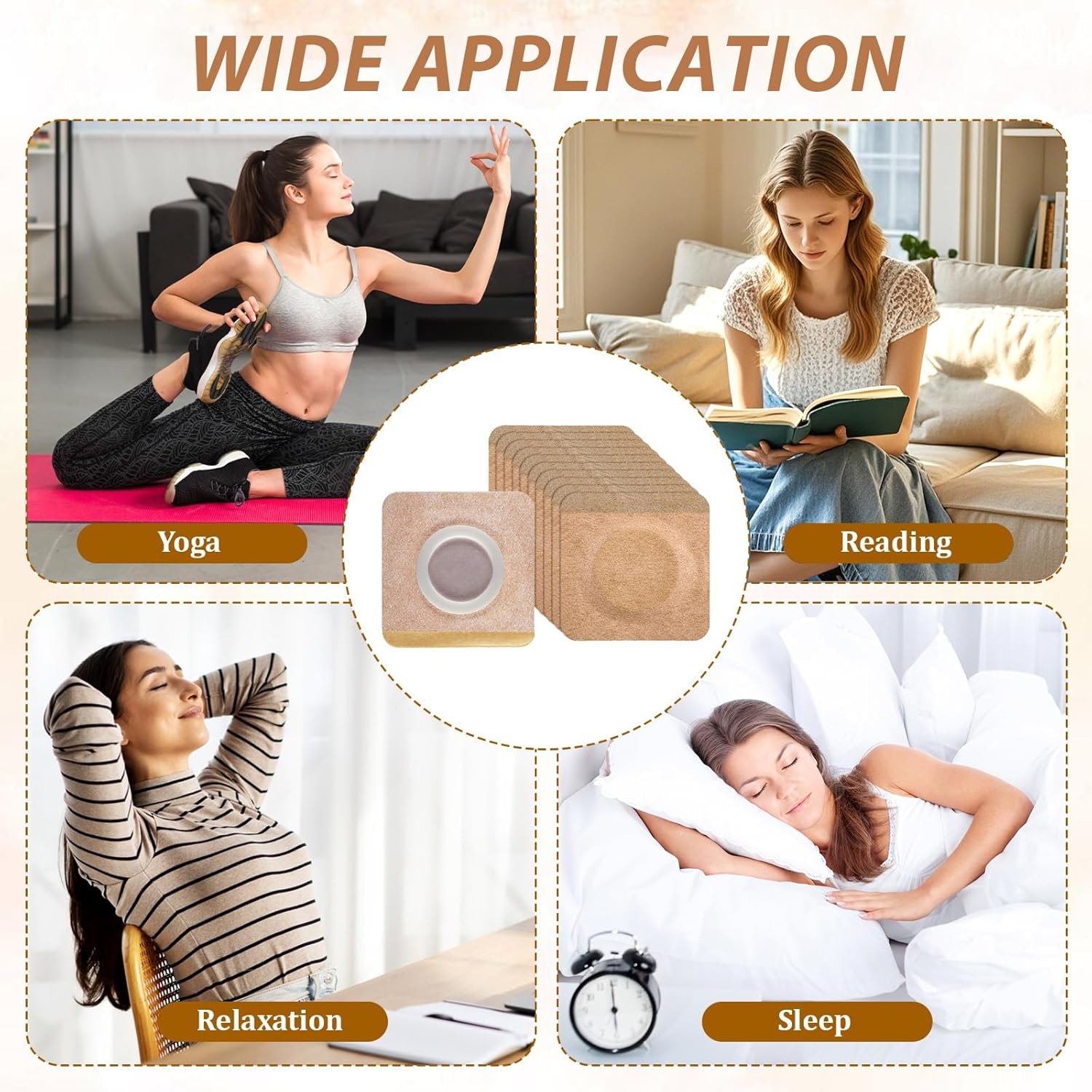 100PCS Castor Oil Patches Castor Oil Pack Wrap Disposable Self-Adhesive Organic