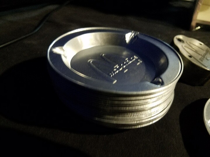 4x Vintage McDonald's Restaurant Aluminum Ashtrays 3.5" Wide