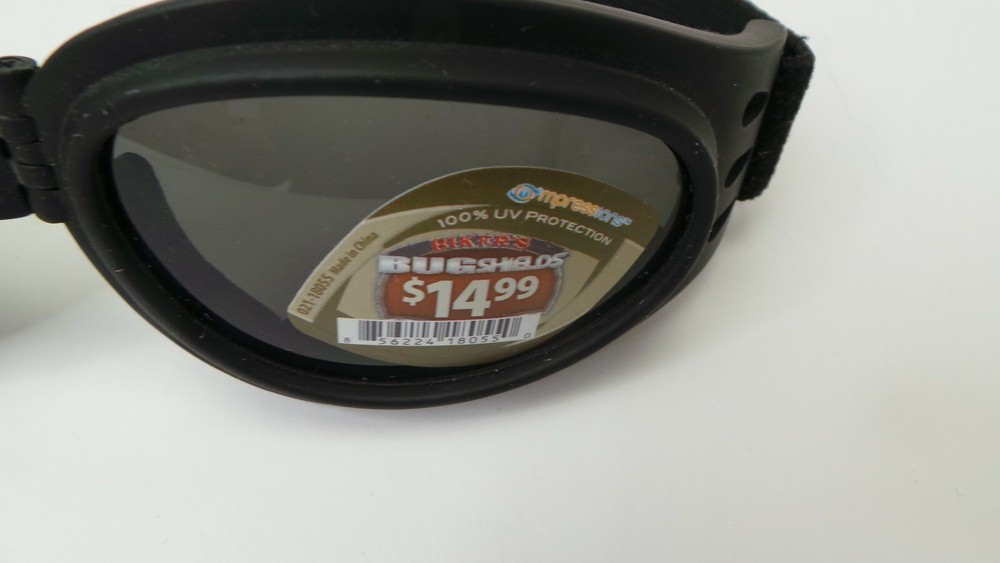 BUGSHIELDS BIKER GOGGLES UV400 BLACK (DNT)BY-18D