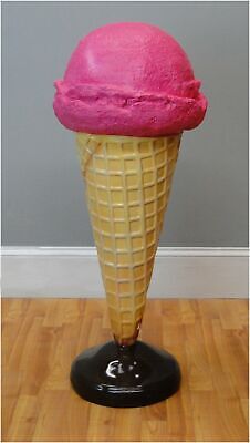 Strawberry Ice Cream Cone Shop Display Sign 3 Ft Standing