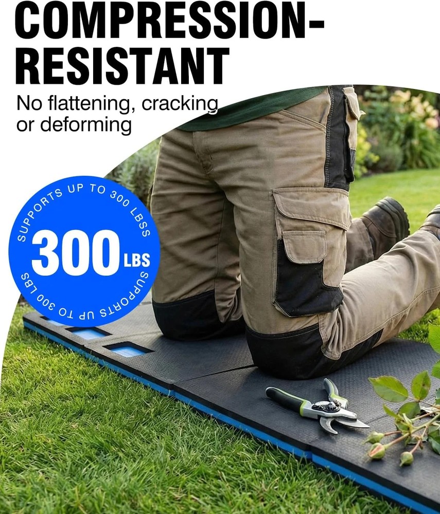 1.1" Foldable Kneeling Pad, Large Supportive Mechanic Mat with Storage Strap & T