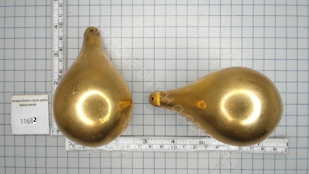 VARIOUS SETS BRASS PEAR SHAPED ZAANDAM OR ZAANSE CLOCK WEIGHTS