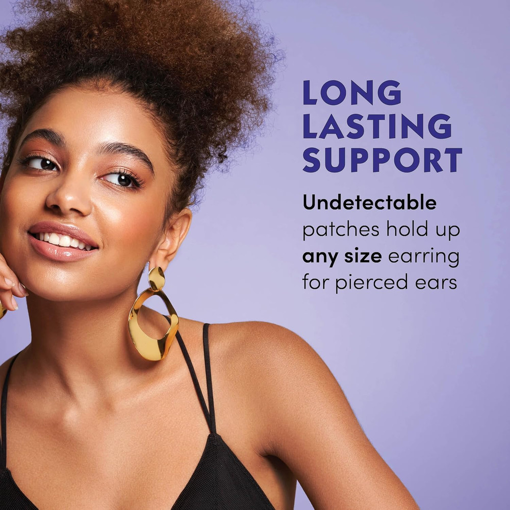 - Clear Earring Support Patches - Earring Backs for Droopy Ears - E