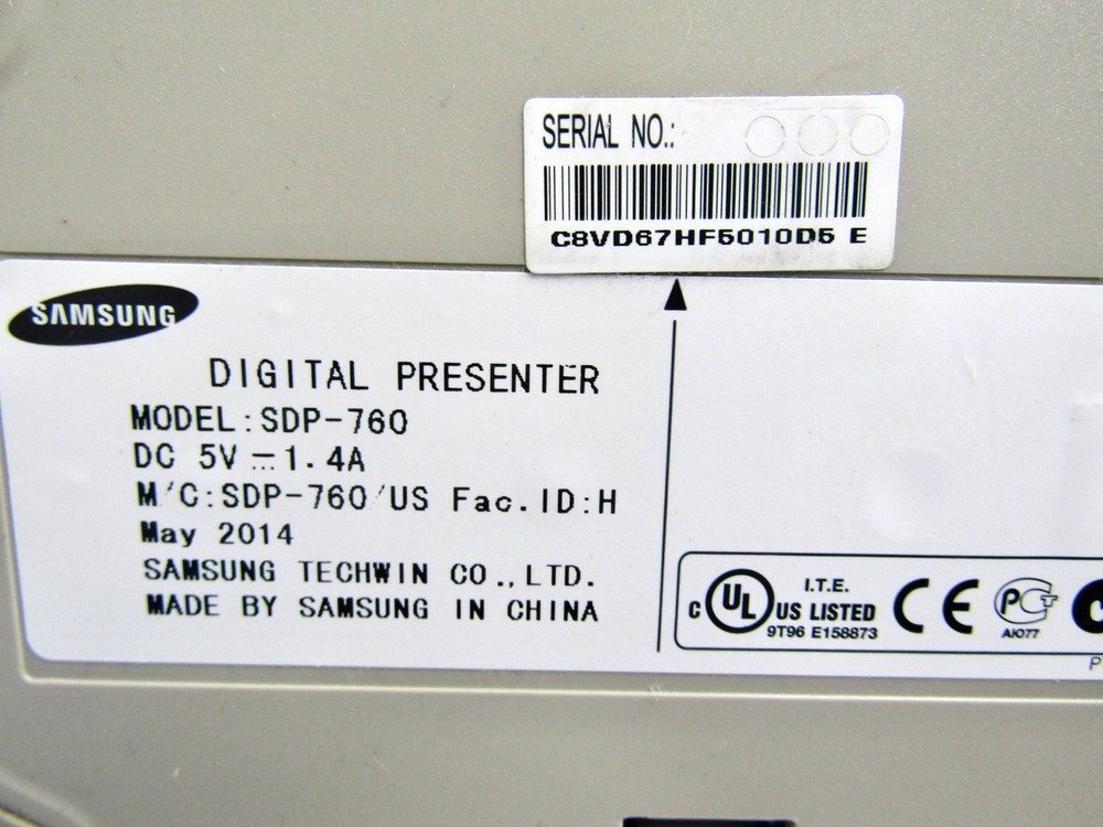 Samsung Digital Presenter SDP-760 HD Overhead Document Camera (NO AC Adapter)
