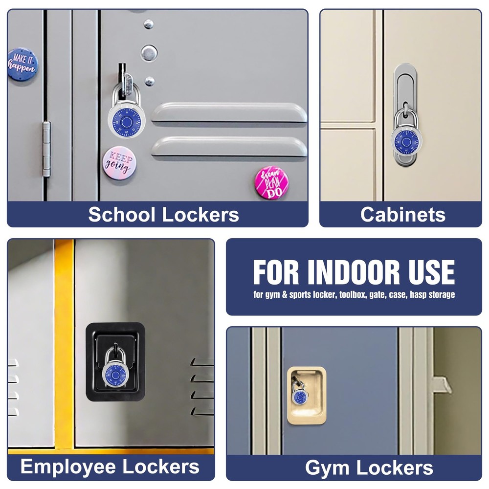 Combination Padlock 1 Pack, 50 mm (2") Blue Dial Fixed Dial with Different Co...