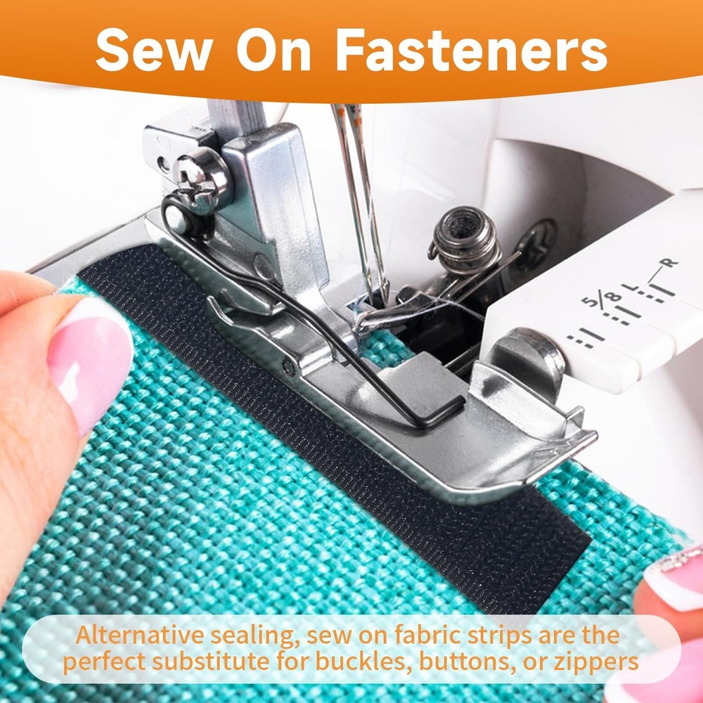 1in*11 Yard Sew On Hook and Loop Tape, Non-Adhesive Hook Loop Strips Roll, St...