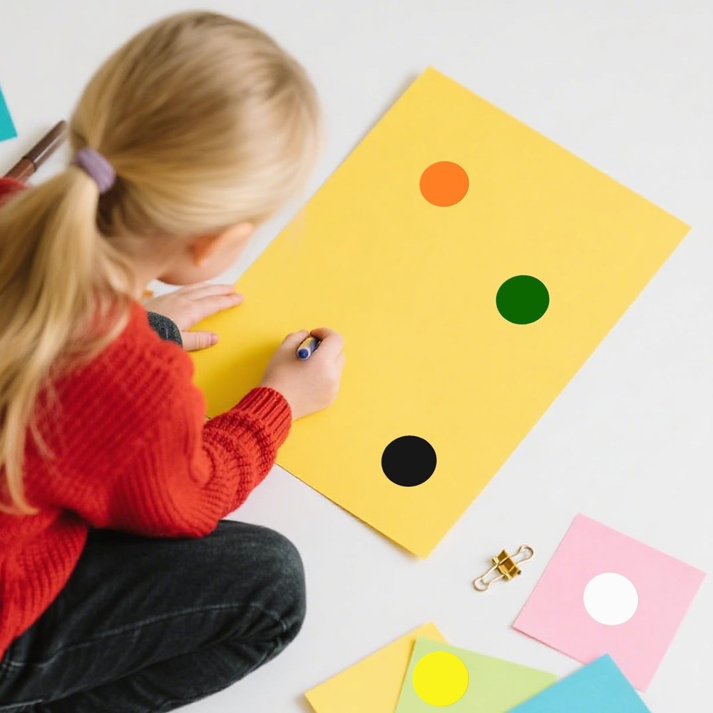 Colored Dot Stickers 2 Inch Round Labels Multicolor Vinyl Color Coding Circle...