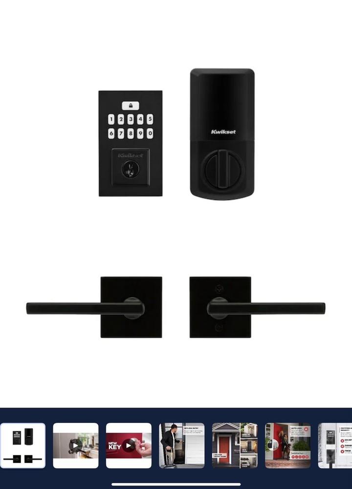 Kwikset SmartCode 260 Keypad Lock Halifax Lever Combo Pack Electronic Deadbolt