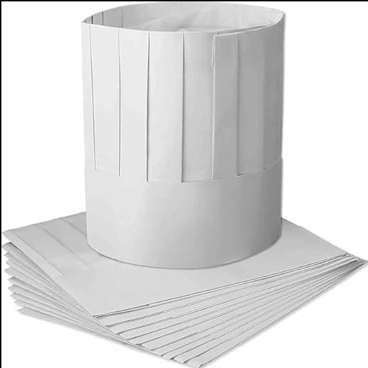 Tytroy Adjustable 9-Inch White Paper Tall Chef Hat, 10 Pack