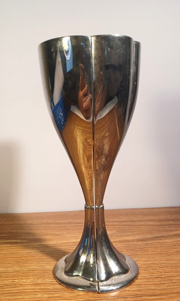 Silver Plated Celebration Cup Split Chalice Goblet 8.5" Tall