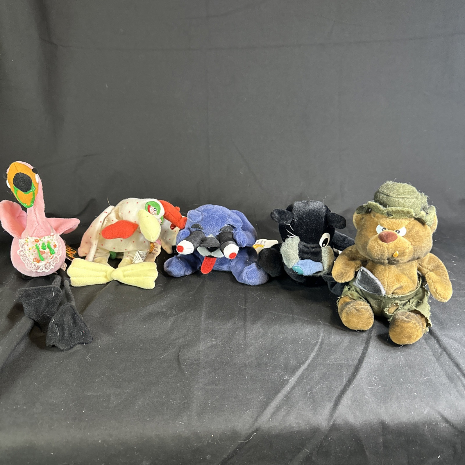 Lot of Five Vintage 1998 Meanies beanbag plush The Idea Factory Series 2!