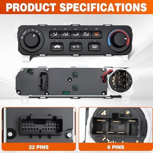 A/C Heater Climate Control Module Compatible with Accord 2001 2002 2.3L L4
