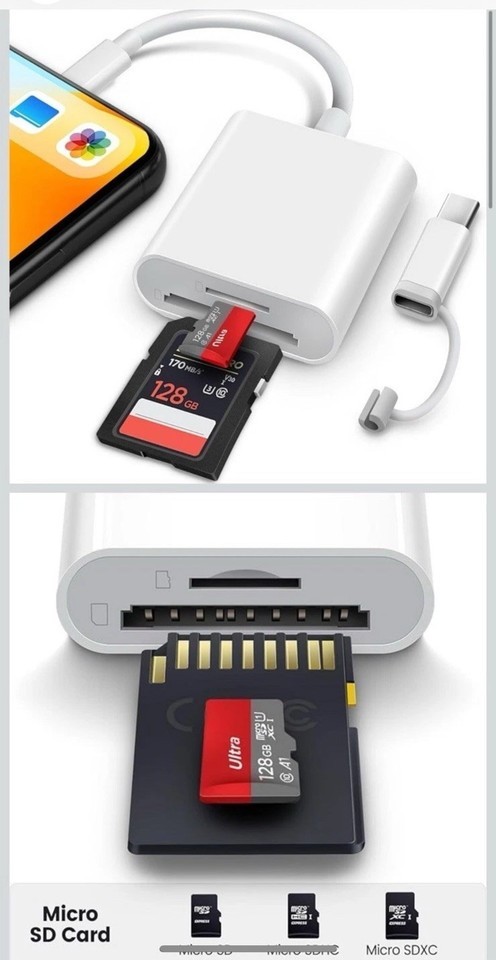 SD Card Reader 014 Lite iPhone iPad USB-C Dual Connector For SD / Micro SD Cards