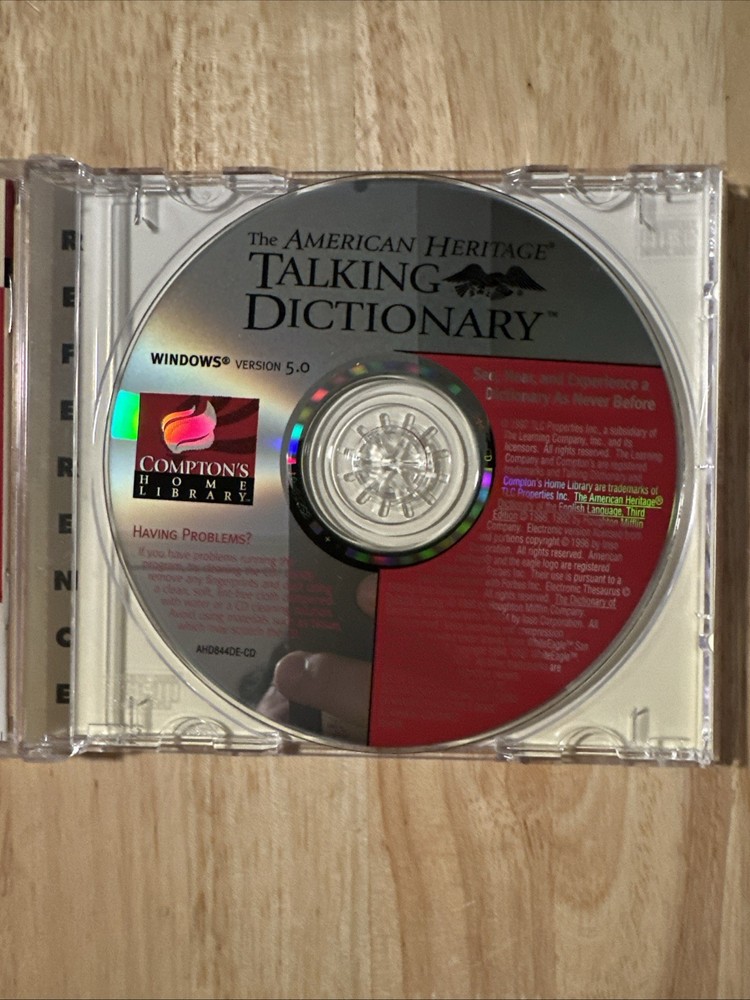 The American Heritage Talking Dictionary CD-ROM for Windows Version 5.0