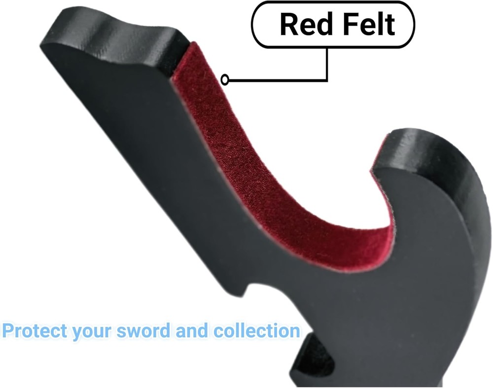 2/Set Sword Hook Wall Mount Samurai Sword Hanger Display Holder Adjustable for..
