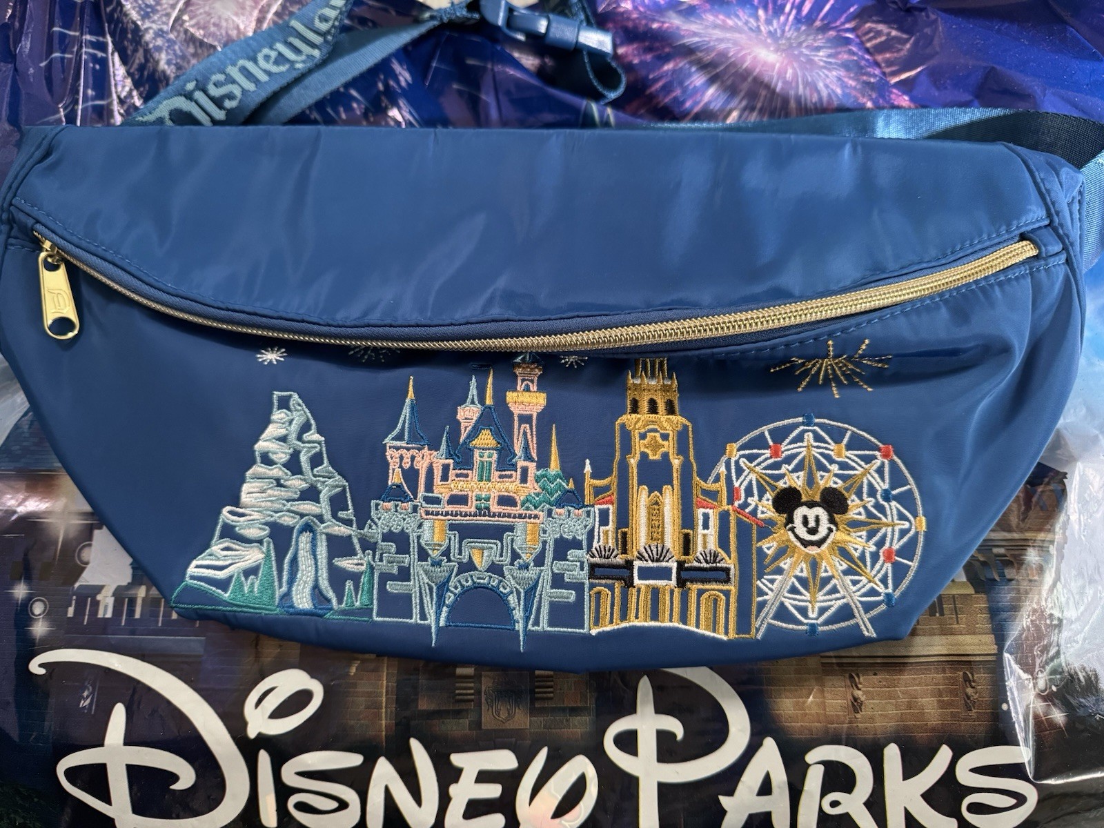 NEW Disneyland Belt Bag Fanny Pack Park Icons DCA Embroidered Mickey Castle