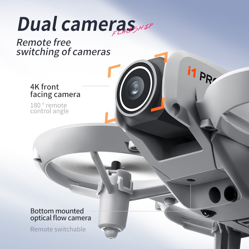 Mini RC Drone 4K Dual Cameras 180° Adjustable Camera Obstacle Avoidance 2Battery