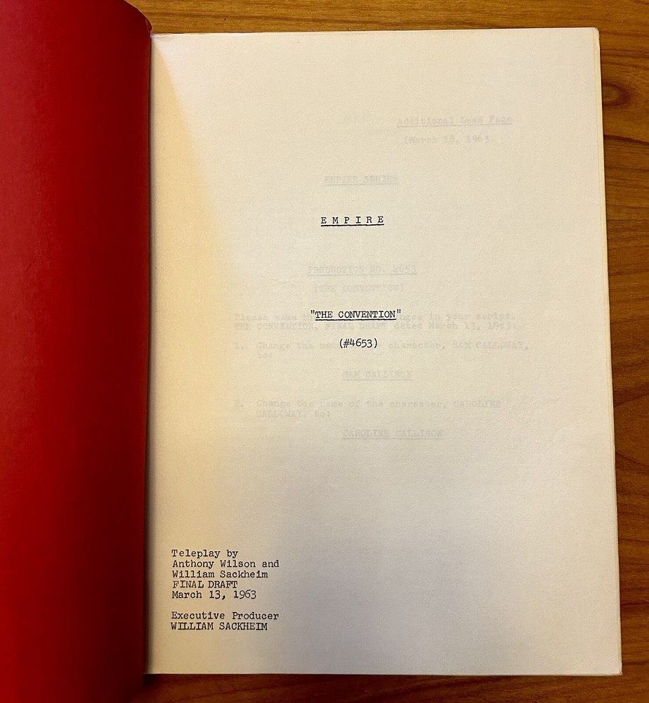 1963 Empire Original TV Script