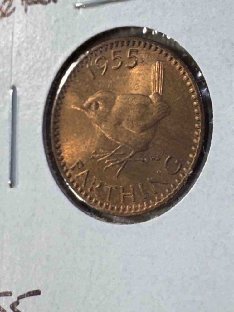 1955 Great Britain Farthing Bronze Coin
