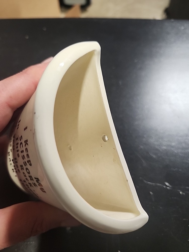 Ceramic Thimble Shaped Wall Mounted Scissors Holder Sewing Quilting Crafting