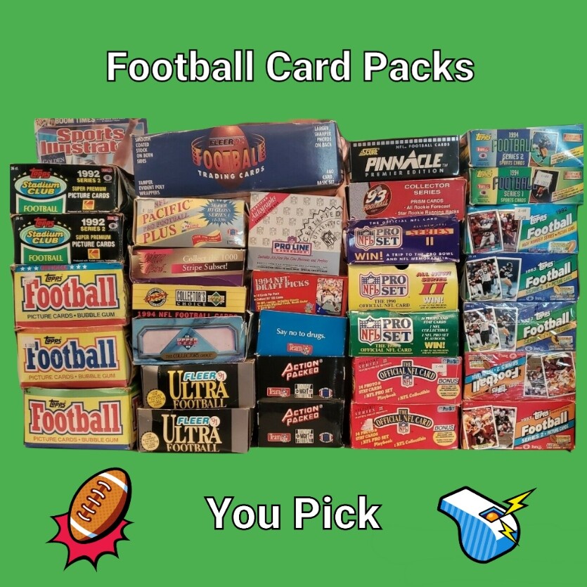Sealed Football Card Wax Packs Topps Pro Set Score Upper Deck - You Pick! NFL