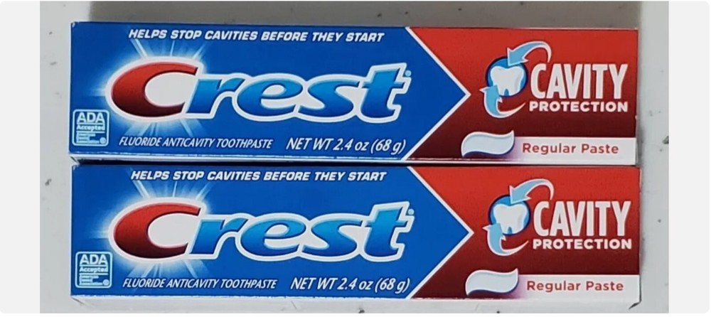 SET OF 2 Crest Fluoride Cavity Protection Regular Paste Toothpaste 2.4oz
