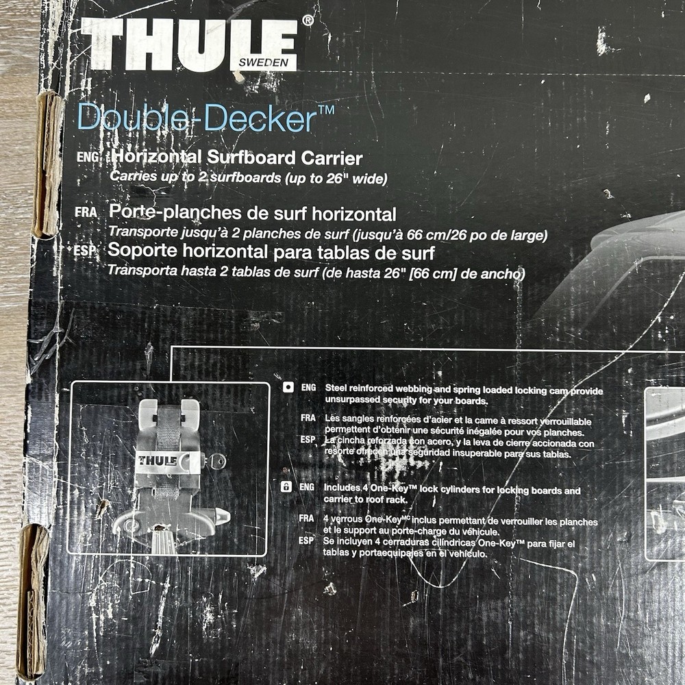 Thule 809 Double Decker Surf Board Rooftop Carrier With 4 Locks/Keys