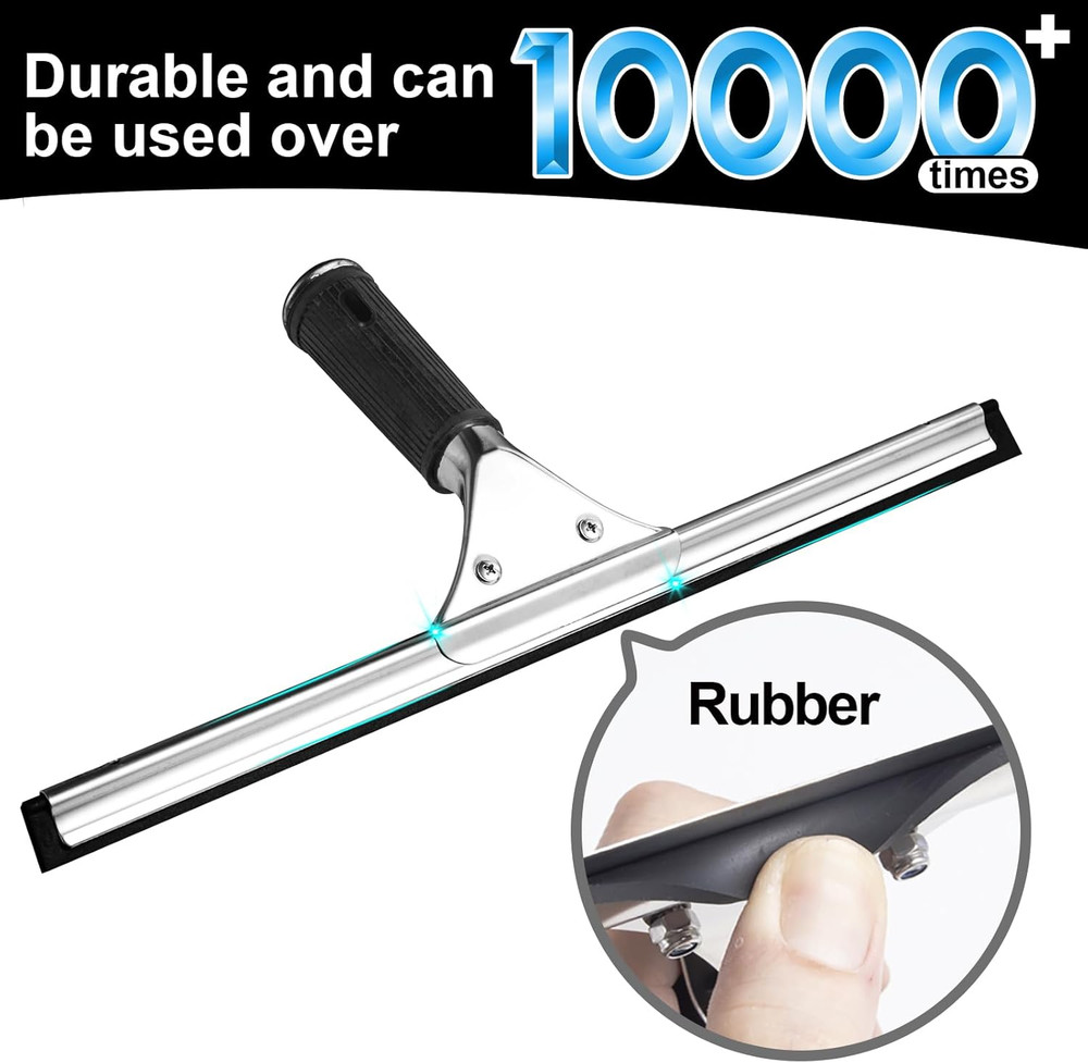 2Pack 14-Inch Multifunctional Rust Proof Window Cleaning Kit. Squeegee for Showe