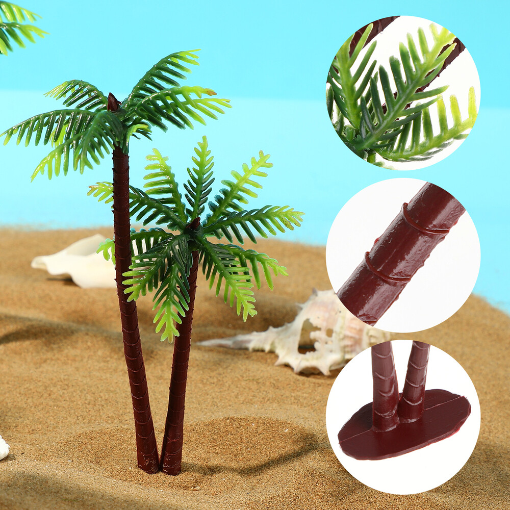 5PCS Simulated Aquarium Decorations Plants for Artificial Palm Tree Plants