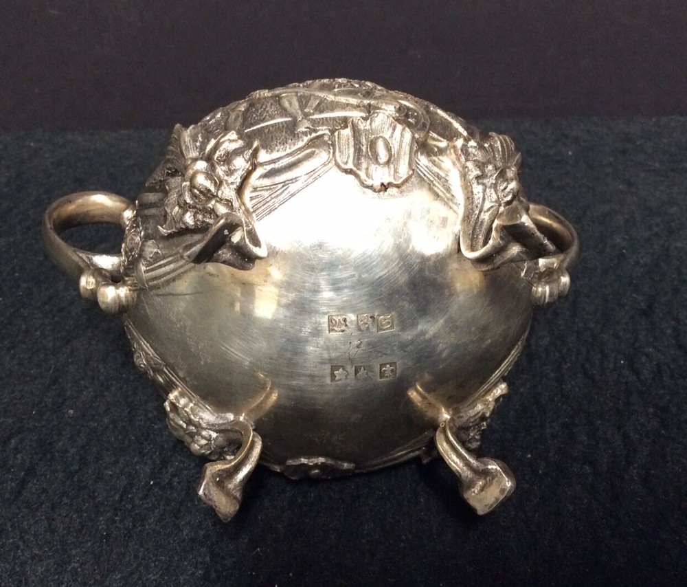 Antique Silver Plate(?) Two Handled Footed Bowl