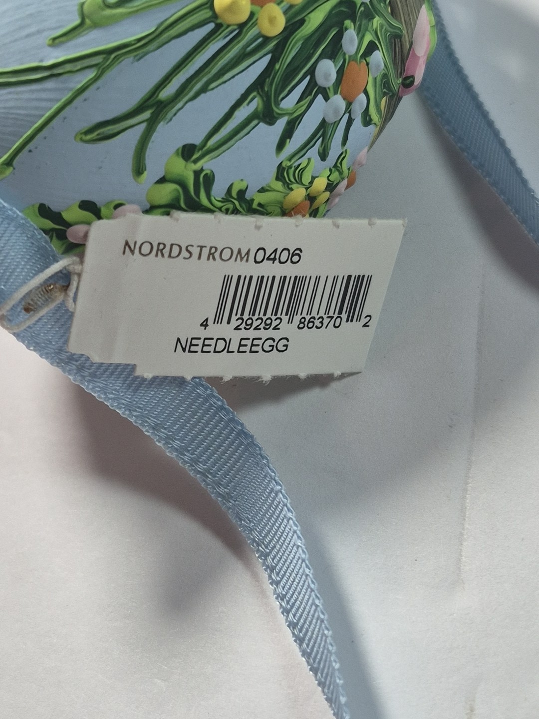 Handpainted Needlepoint Easter Egg Ornament Spring Garden Little Lamb Nwt