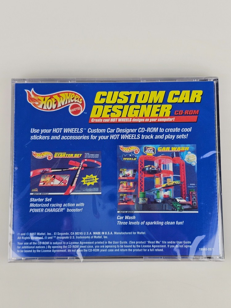 Hot Wheels Custom Car Label Designer CD Software User Guide Sticker Sheets 1997