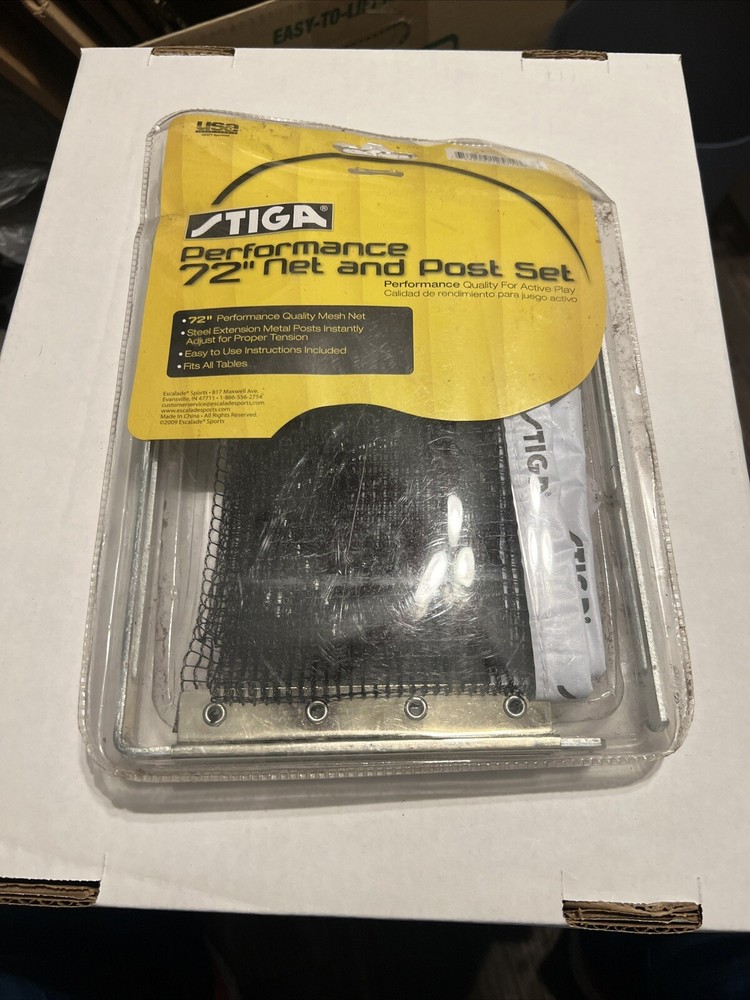Stiga 72” Net & Post Set 2009 Performance Quality For Active Play Fits All Table