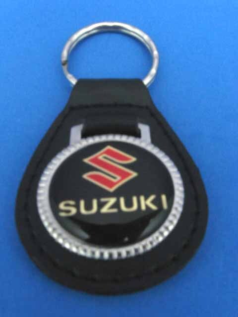 SUZUKI BLACK LEATHER KEYRING KEYFOB #070
