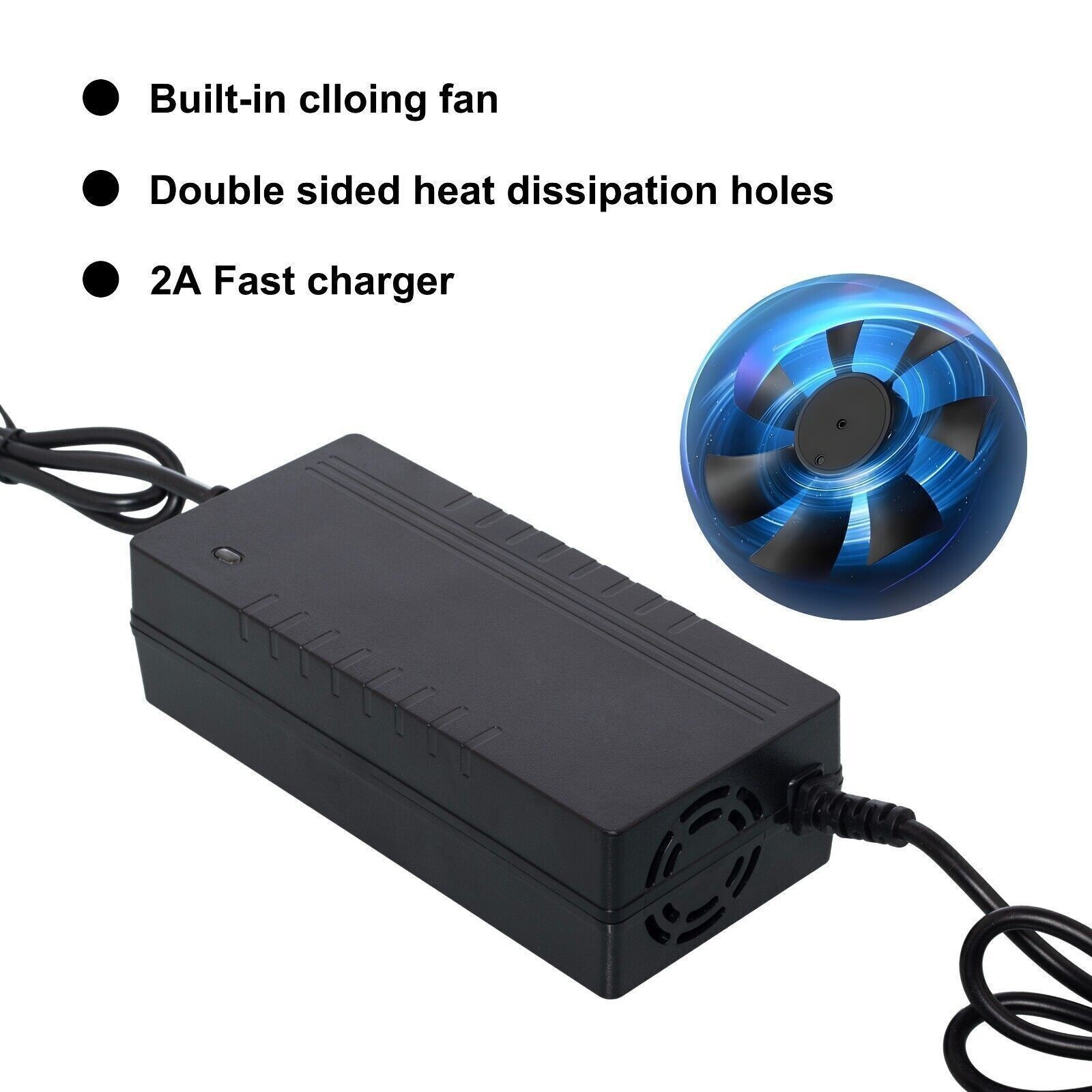 42V 2A Charger DC 5.5x2.1mm Plug 36V Electric Bike Lithium Battery Fast Charging