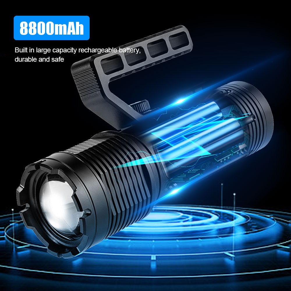 USB Rechargeable 30W White Laser LED Flashlight Super Bright Torch Light