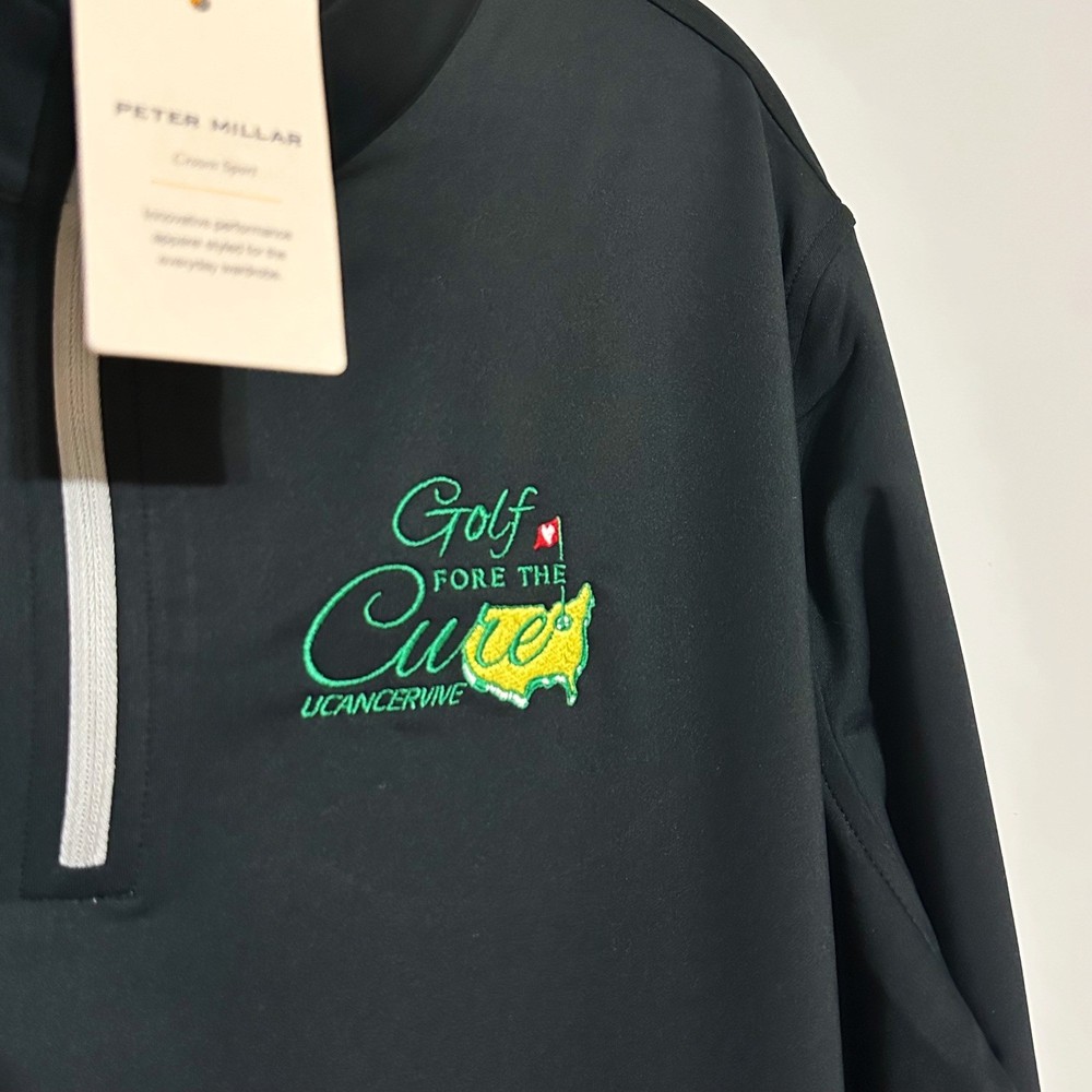 New Peter Millar Golf Fore The Cure Quarter Zip Performance Pullover Size XLarge