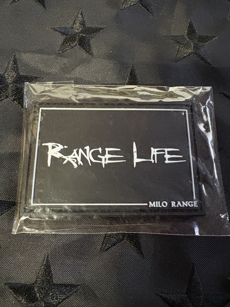 Range Life PVC Tactical Morale Patch Black/White  Hook & Loop NEW Free Ship