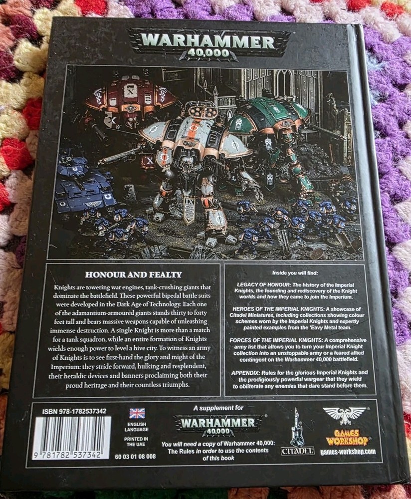 Warhammer 40k Codex Imperial knights hardcover book