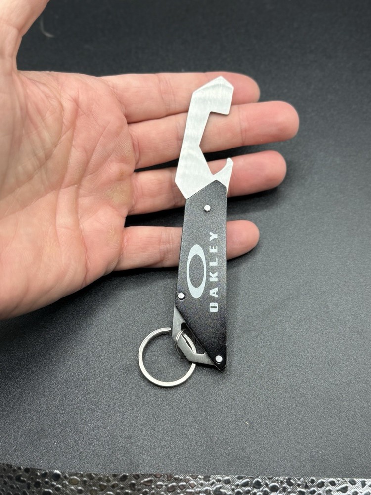 Oakley Bottle Opener Black w/White Keychain