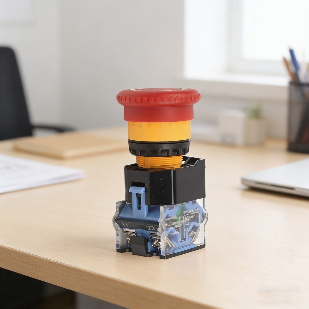 Mushroom Head Latching Stop Switch Suitable for Various Applications at 10A